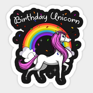 Birthday Unicorn Magical Party Colorful Rainbow Sticker